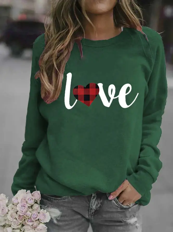 Women's Long Sleeve Valentine Heart Print Sweater Mustard - Image 8