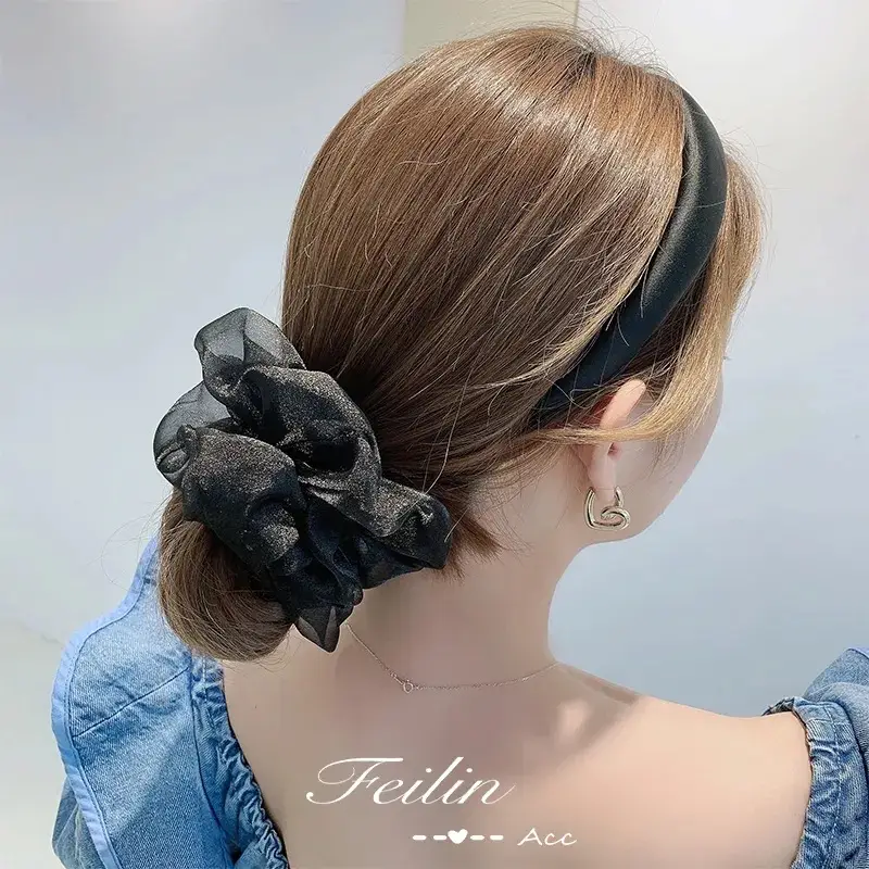 Korean Style Mesh Hair Ring for Women Summer 2021