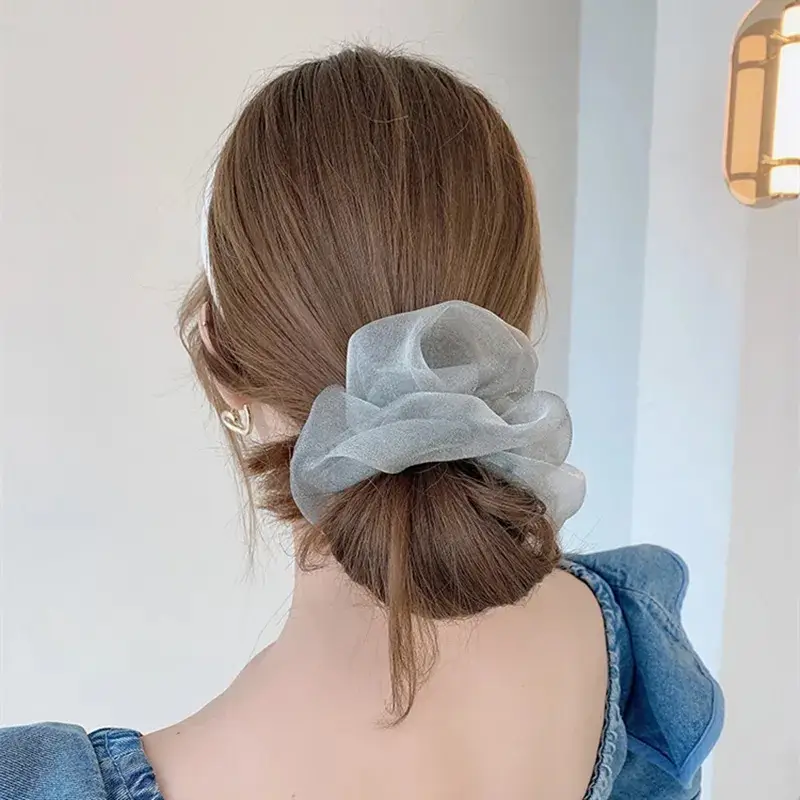 Korean Style Mesh Hair Ring for Women Summer 2021