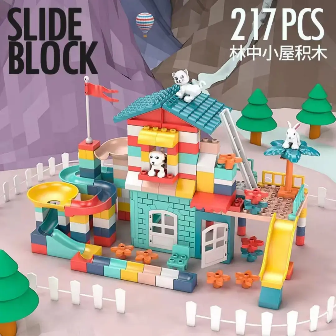 Compatible with Lego Assembled Block Particles Variety Slide Assembled Combination Ball Track Educational Children's Toys Wholesale
