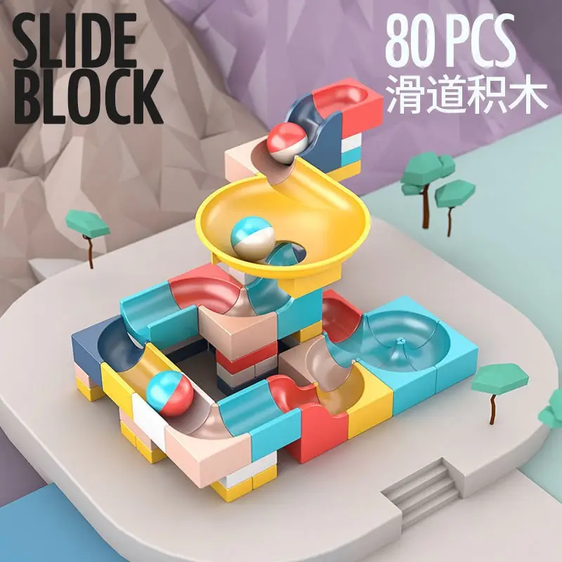 Compatible with Lego Assembled Block Particles Variety Slide Assembled Combination Ball Track Educational Children's Toys Wholesale