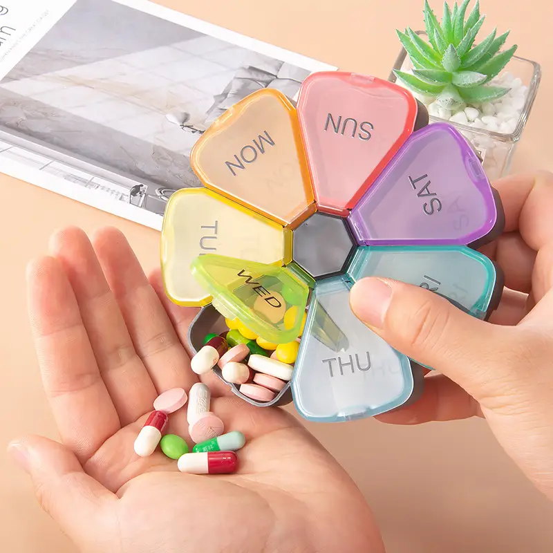 7-Day-A-Week 7-Compartment Travel Medicine Box