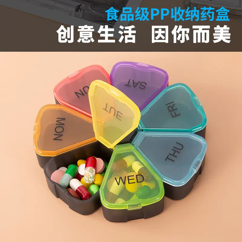 7-Day-A-Week 7-Compartment Travel Medicine Box