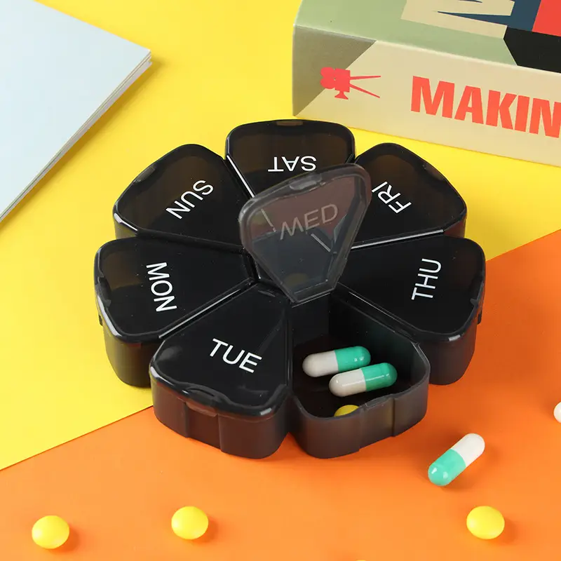 7-Day-A-Week 7-Compartment Travel Medicine Box
