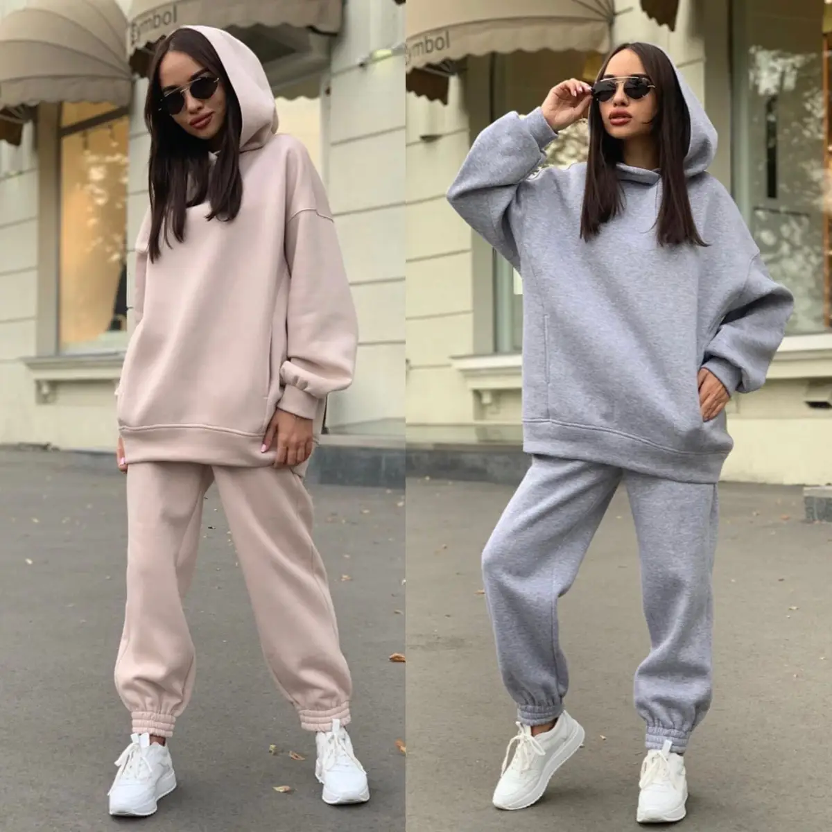 2023 Women Hooded Sweatshirt Set Olive Green Casual Two-Piece - Image 11