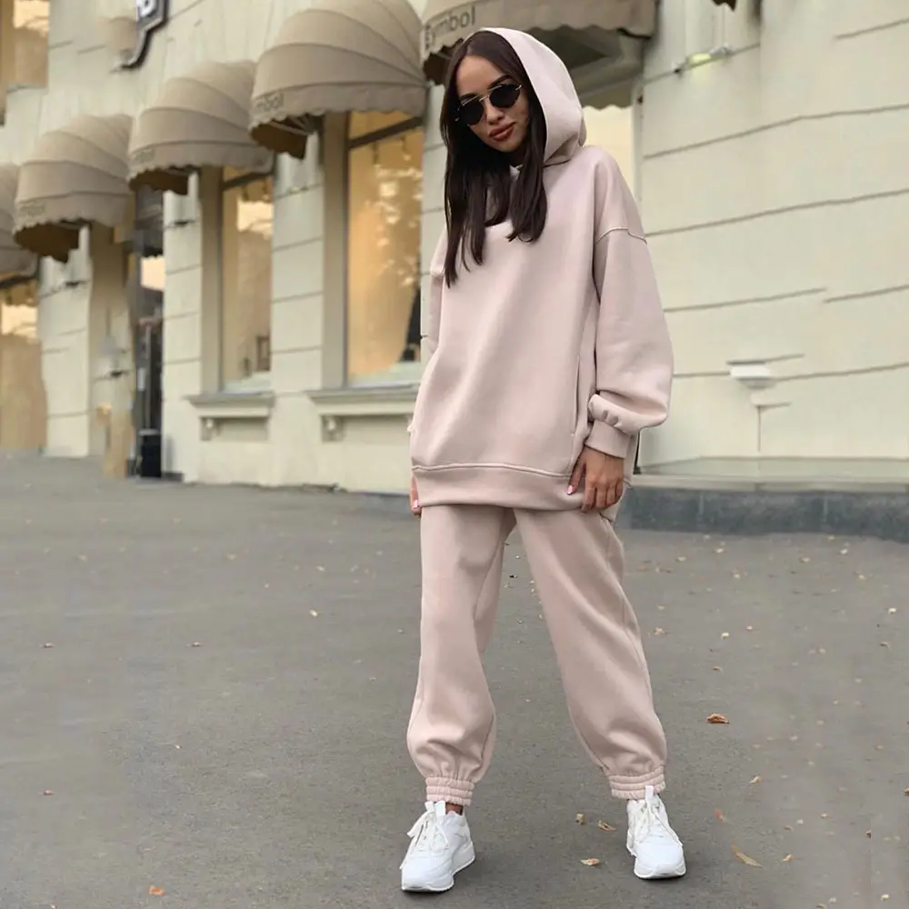 2023 Women Hooded Sweatshirt Set Olive Green Casual Two-Piece - Image 7