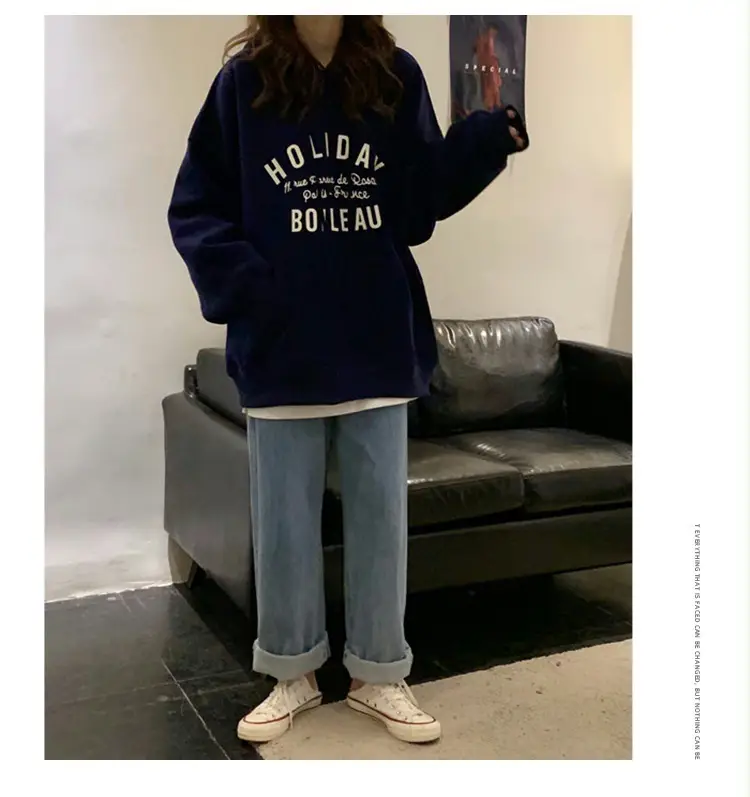 Women Red Hooded Sweatshirt Loose Fit 2025 — feature 8