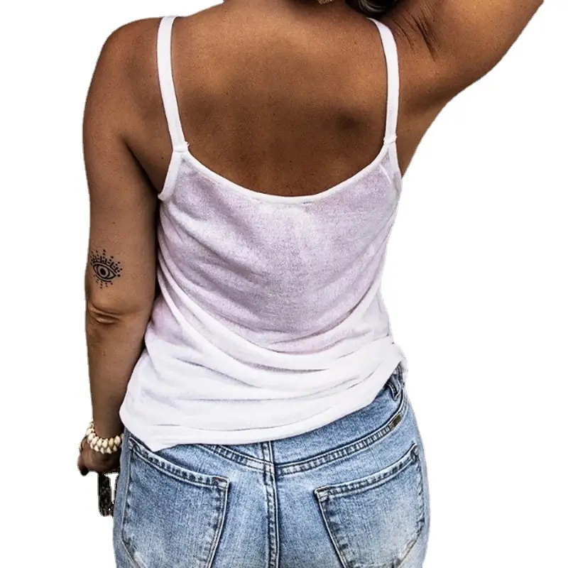 Women's New Knitted Halter Top White V-Neck - Image 12