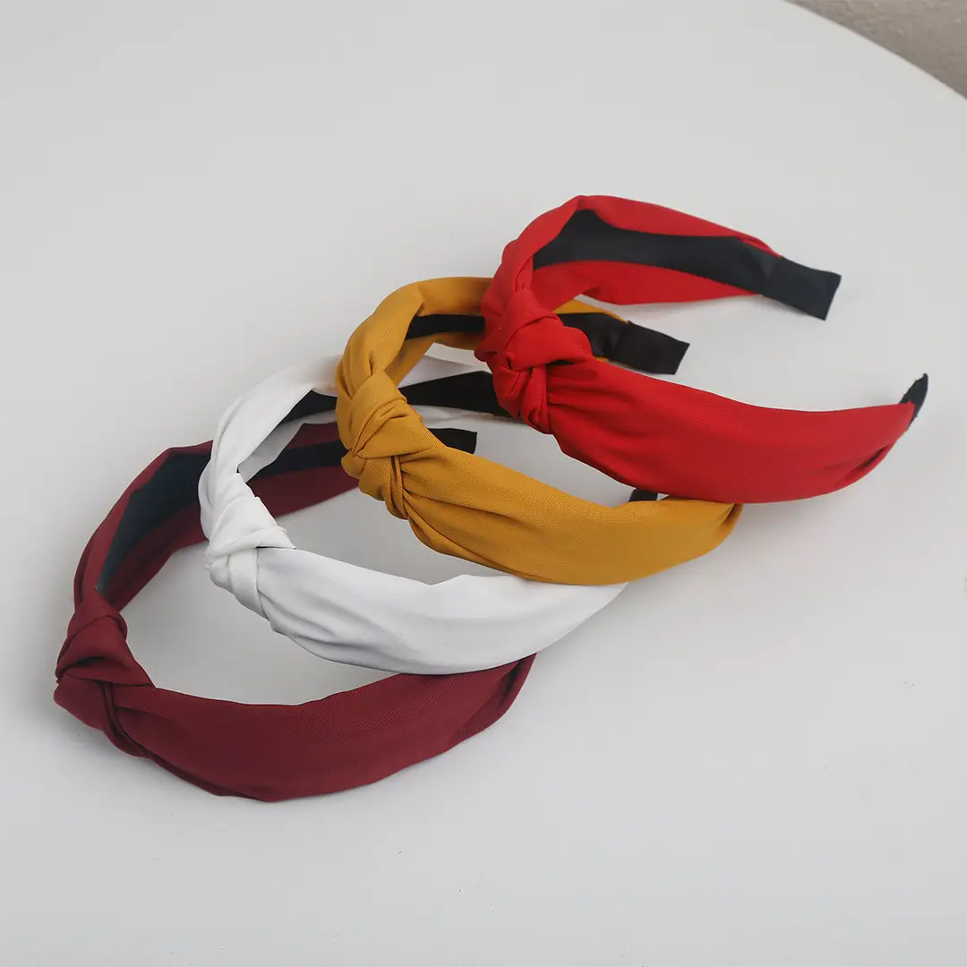 Pure Color Twill Hairband with Wide Edges, 6 Colors - Image 13