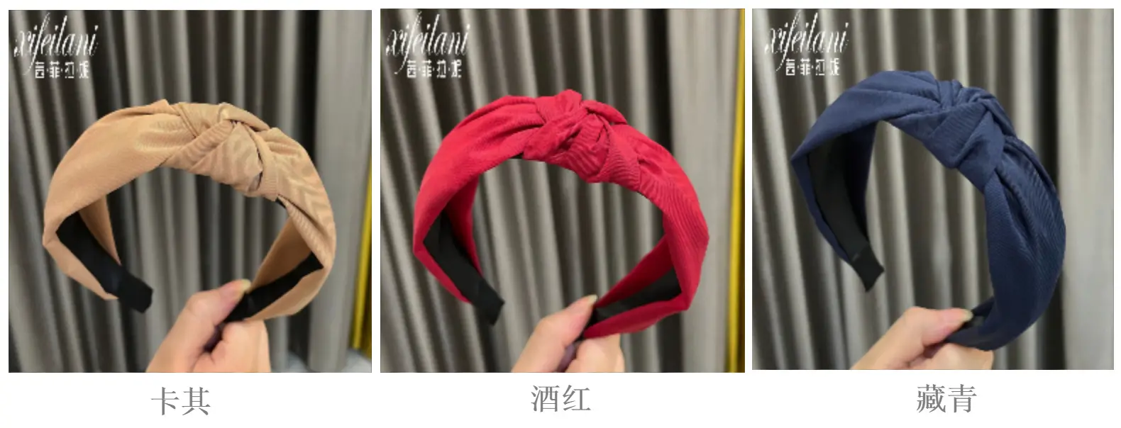 Pure Color Twill Hairband with Wide Edges, 6 Colors — feature 8