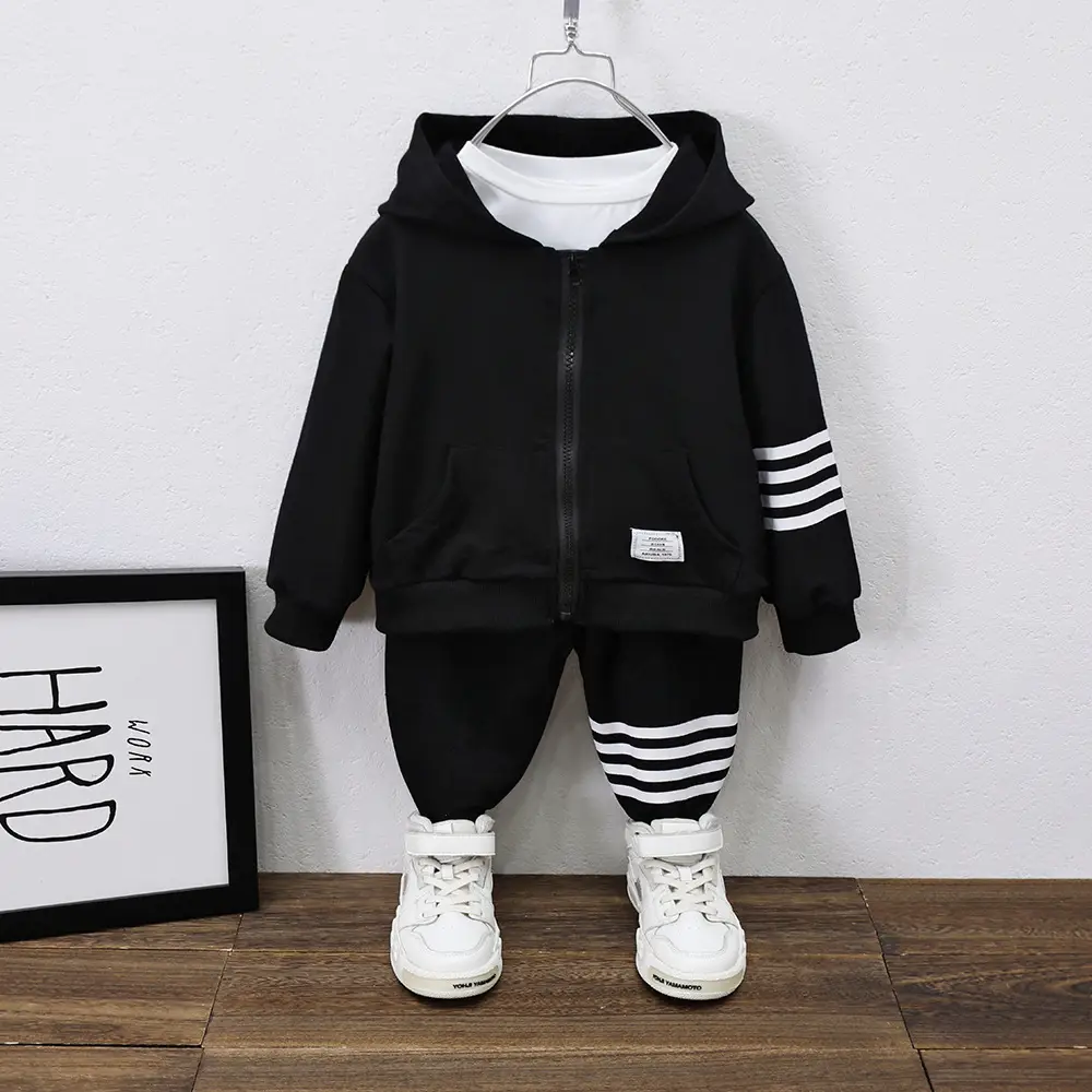 Boys Grey Hoodie Track Suit 2-Piece Spring Autumn Set