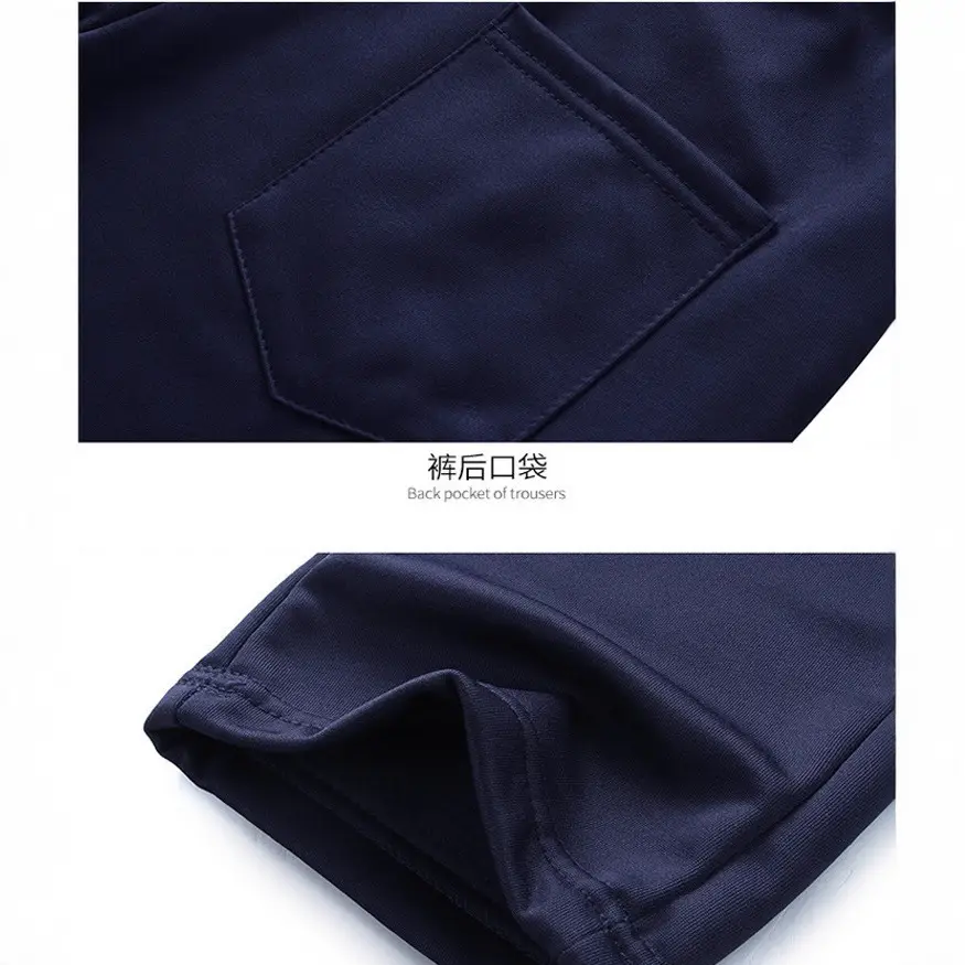 2021 Men's Navy Blue Cross-Border Sports Suit Long Sleeve - Image 6