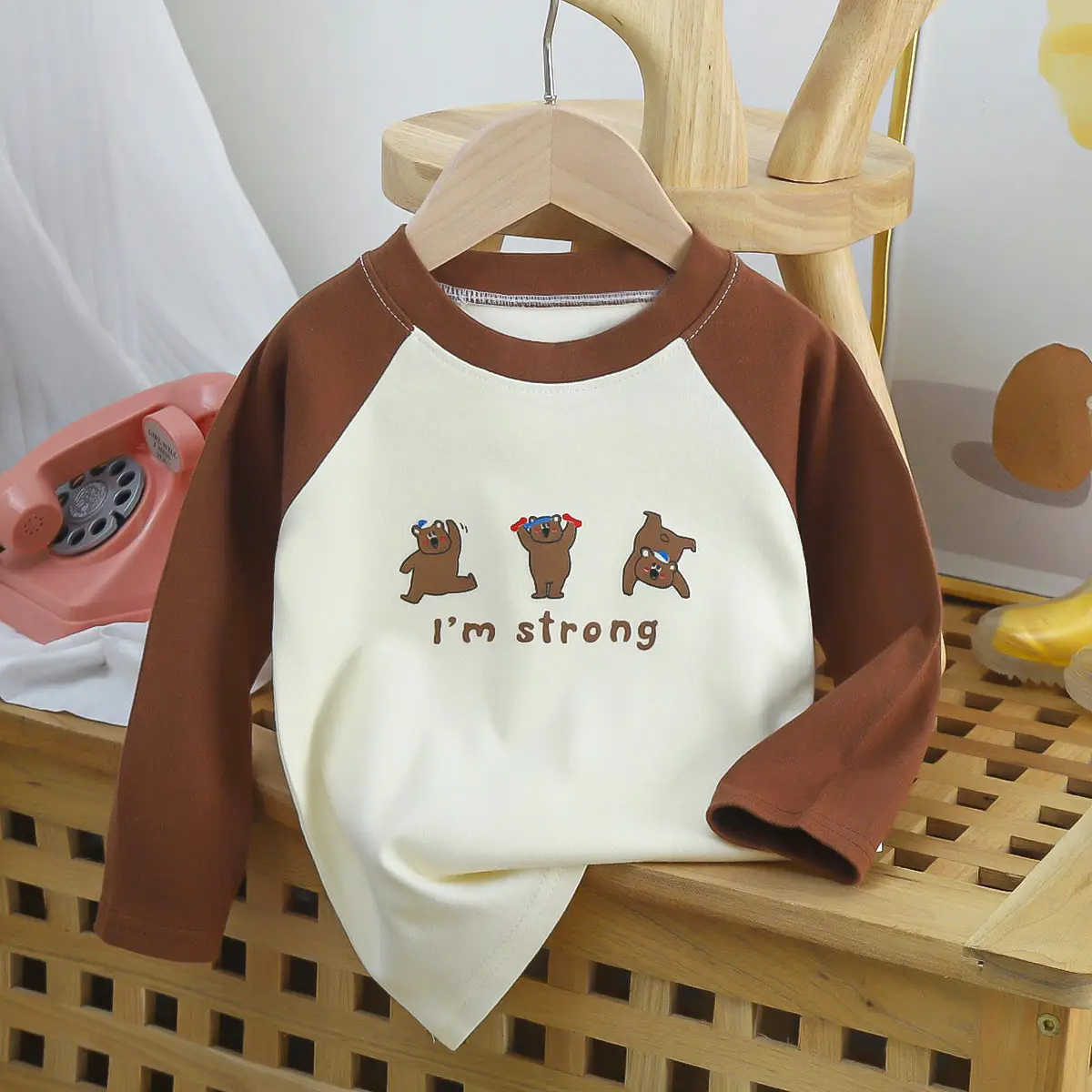Kids Long Sleeve T-Shirt White Blue Cotton Knitwear 1Yr - Image 5