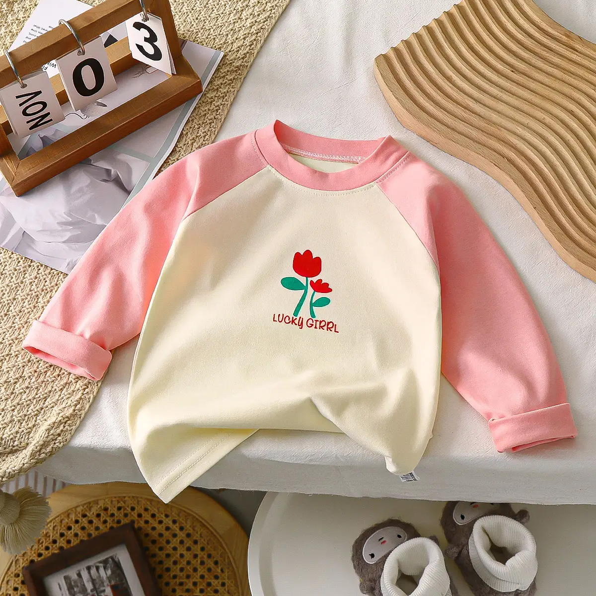 Kids Long Sleeve T-Shirt White Blue Cotton Knitwear 1Yr - Image 8
