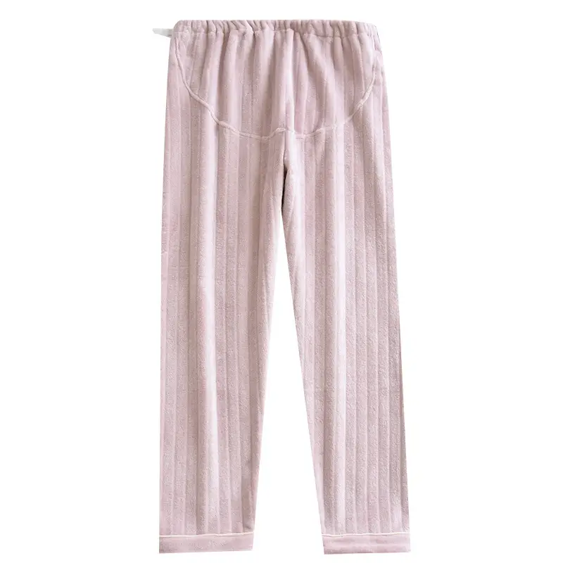 Flannel Pregnant Women's Warm Pajama Pants with Adjustable Waist - Image 10