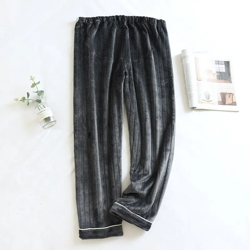 Flannel Pregnant Women's Warm Pajama Pants with Adjustable Waist - Image 4