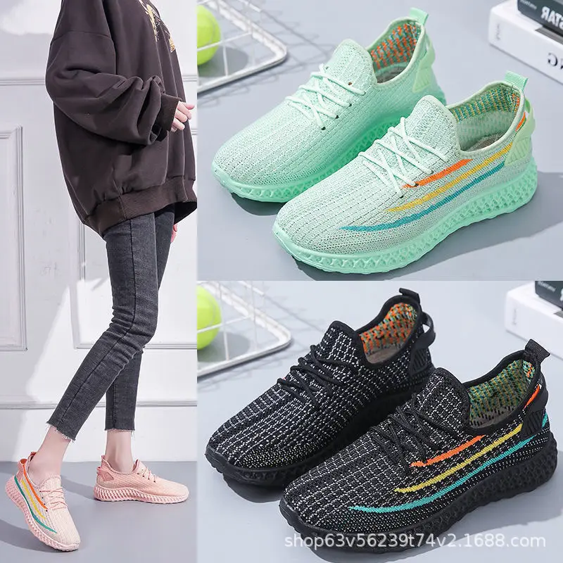 Shoes Women's Spring and Summer New Popular Flying Weaving Breathable sneaker Women's Casual Board Shoes Women's Flat Comfortable Women's Shoes Wholesale - Image 8