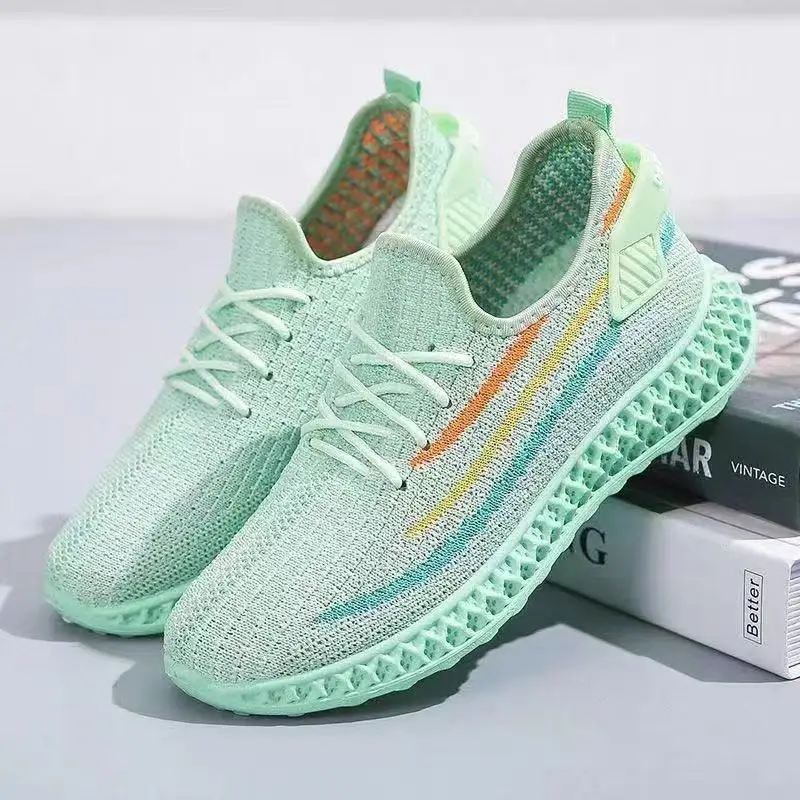 Shoes Women's Spring and Summer New Popular Flying Weaving Breathable sneaker Women's Casual Board Shoes Women's Flat Comfortable Women's Shoes Wholesale - Image 4