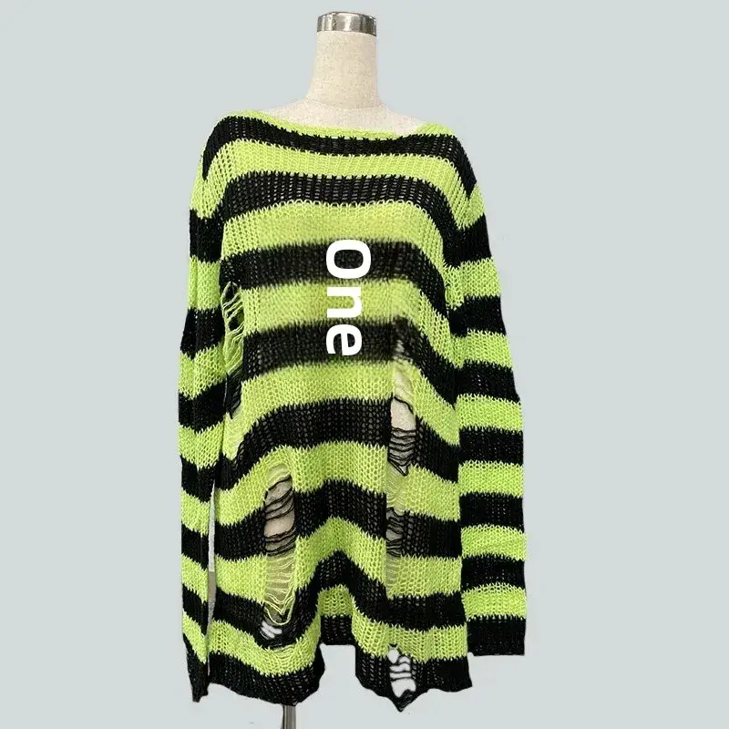 Women's Red Black Striped Mohair Pullover Mid Length - Image 10