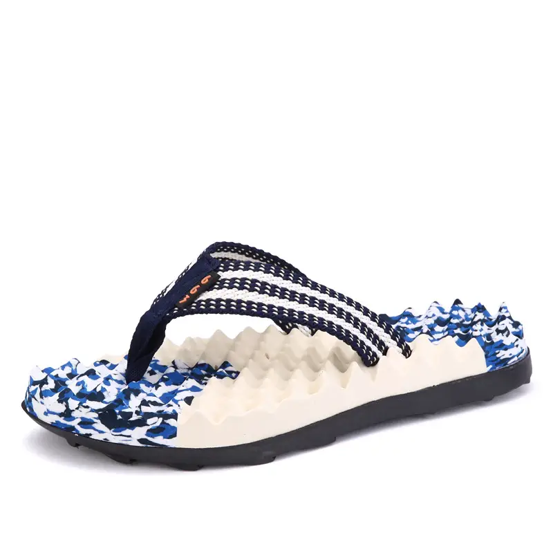 Men's Printed Black White Casual Slippers