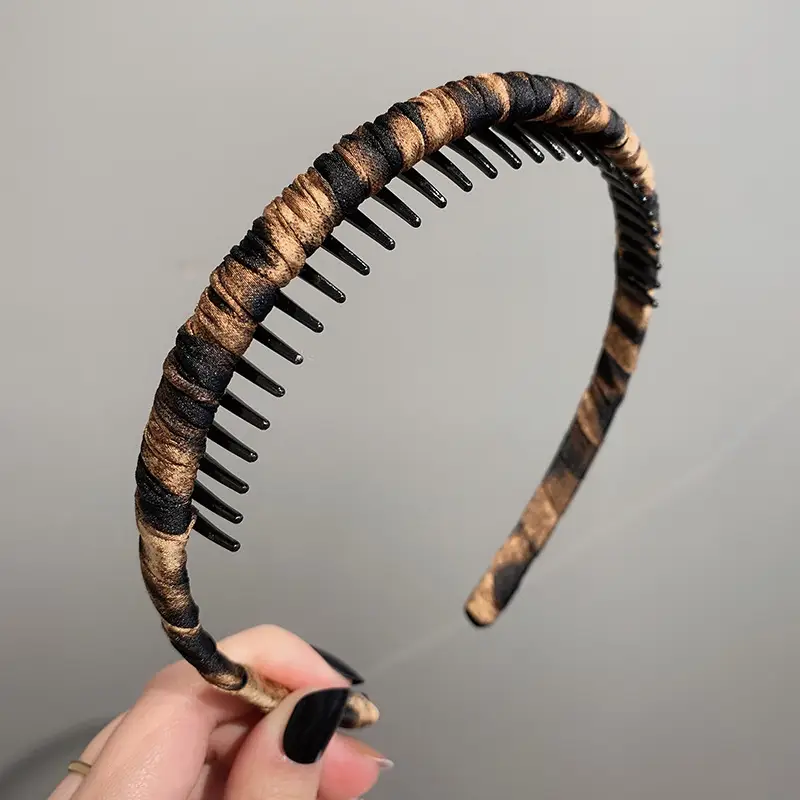 Leopard Print Toothed Headband Women's High Quality - Image 3