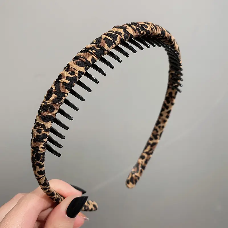 Leopard Print Toothed Headband Women's High Quality - Image 6