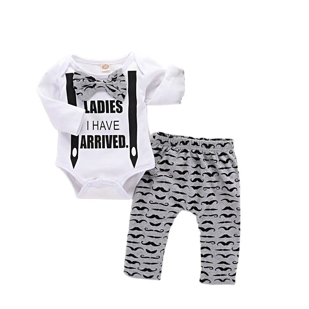 Ladies Moustiff Print Boys Suit Set White Black - Image 5