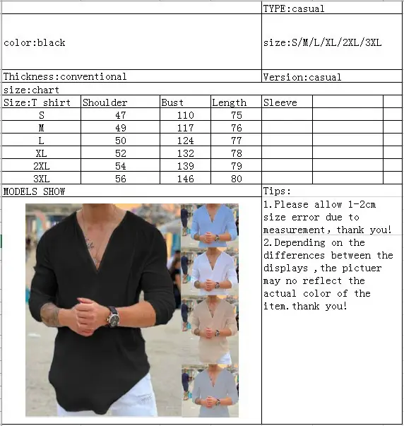 Men's V Neck Pure Color T-Shirt Long Sleeves Casual 2025 — feature 2