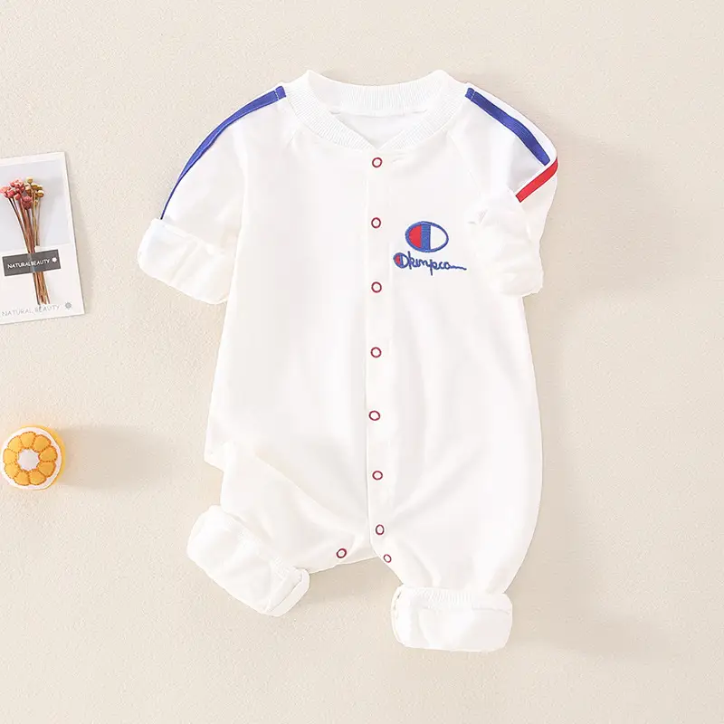 Baby Baby Boy Cotton Long Sleeve Romper White - Image 2