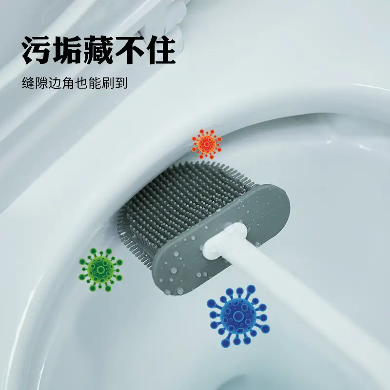White Silicone Toilet Brush Set for Home Cleaning