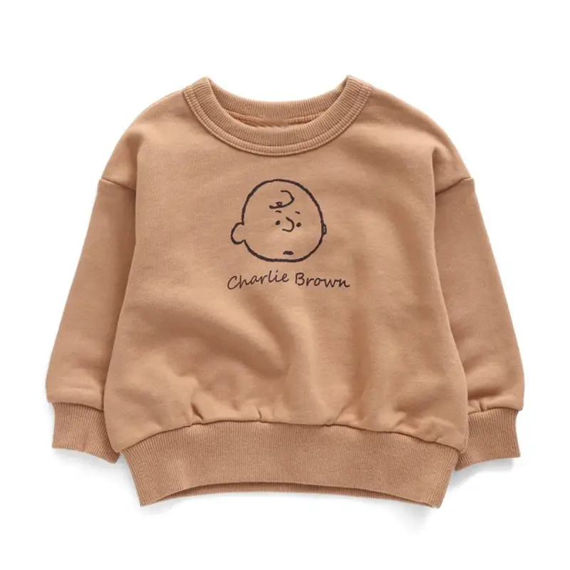 Girls Cotton Sweatshirt Beige Loop Pullover - Image 6