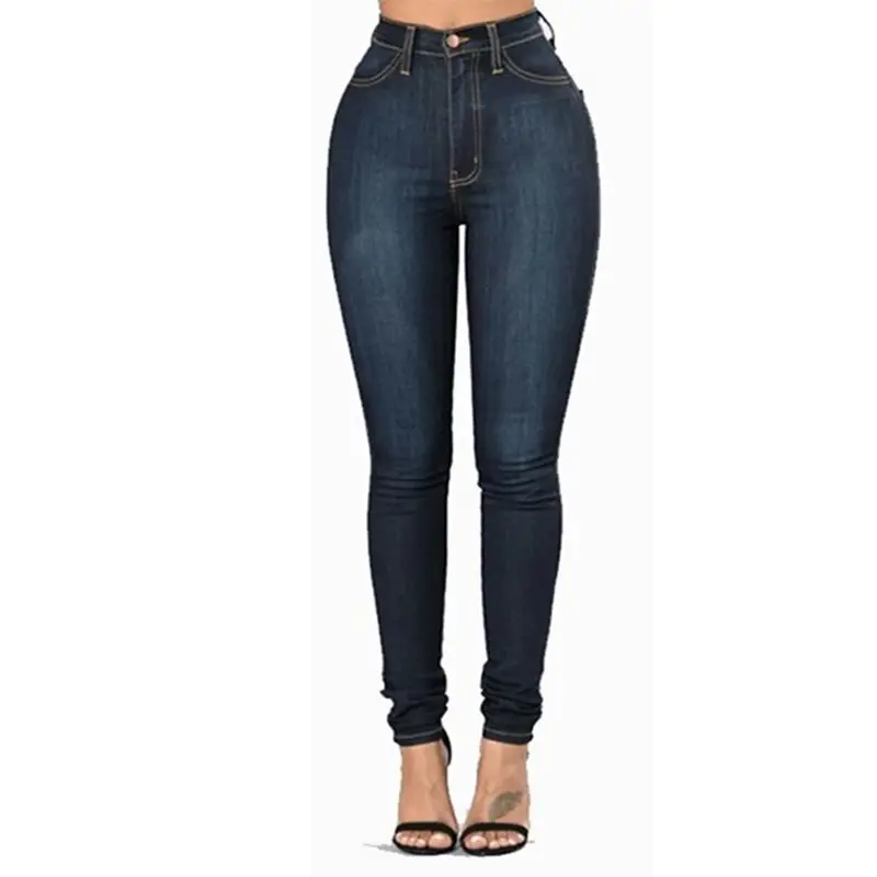 Women Slim Fit Light Blue Denim Leggings - Image 7