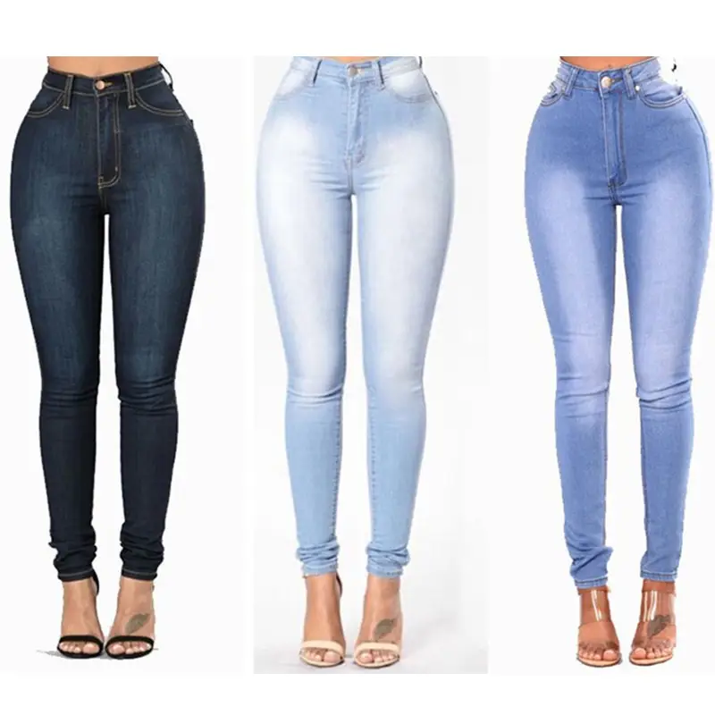 Women Slim Fit Light Blue Denim Leggings — feature 1