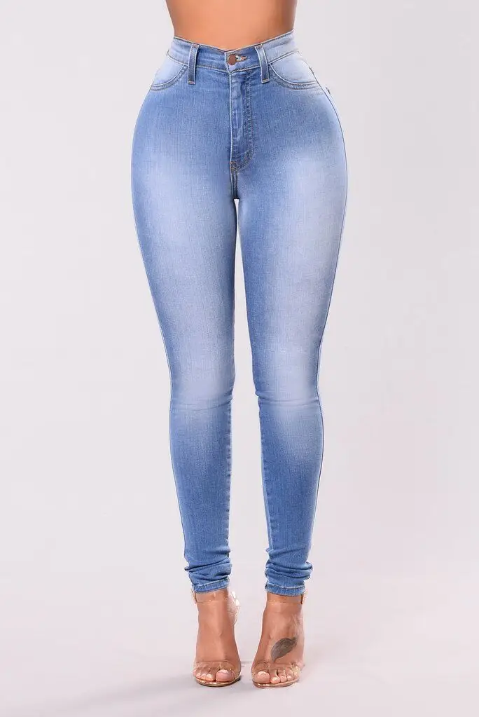 Women Slim Fit Light Blue Denim Leggings — feature 4
