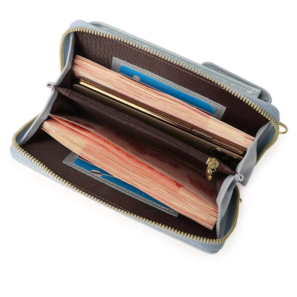 Light Blue Snake Shoulder Crossbody Wallet for Women - Image 5