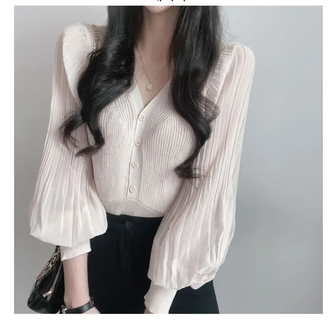 White V-Neck Chiffon Cardigan Women 2023 Summer — feature 11