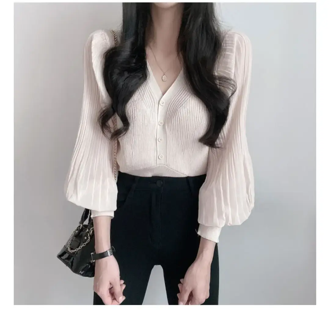 White V-Neck Chiffon Cardigan Women 2023 Summer — feature 9