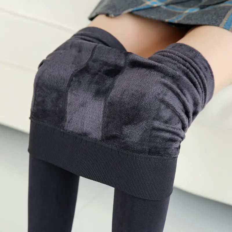 Fleece Lined Pearl Velvet Leggings Women Winter Warm Pants 230g - Image 2