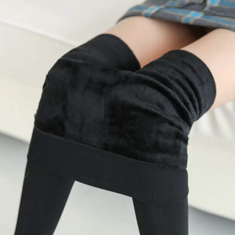 Fleece Lined Pearl Velvet Leggings Women Winter Warm Pants 230g - Image 3