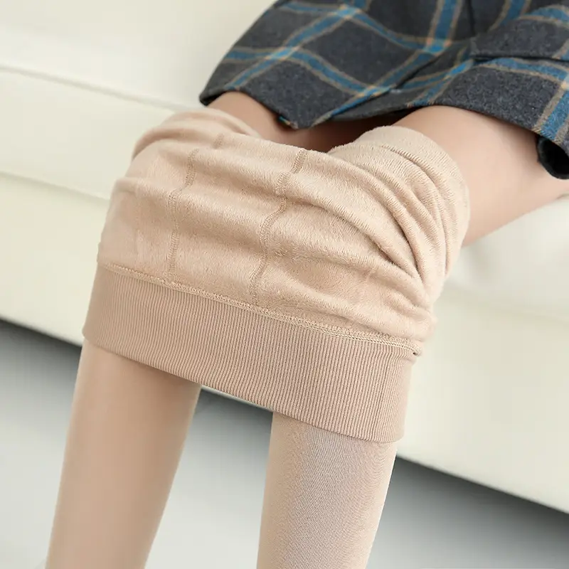 Fleece Lined Pearl Velvet Leggings Women Winter Warm Pants 230g - Image 4