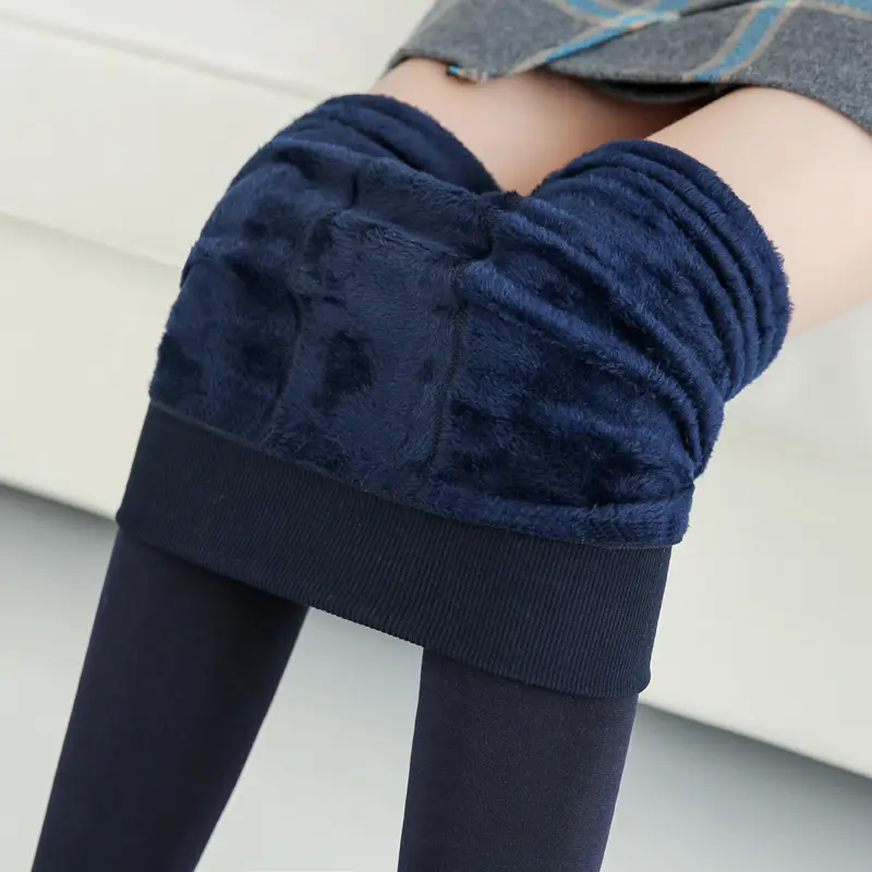 Fleece Lined Pearl Velvet Leggings Women Winter Warm Pants 230g - Image 6