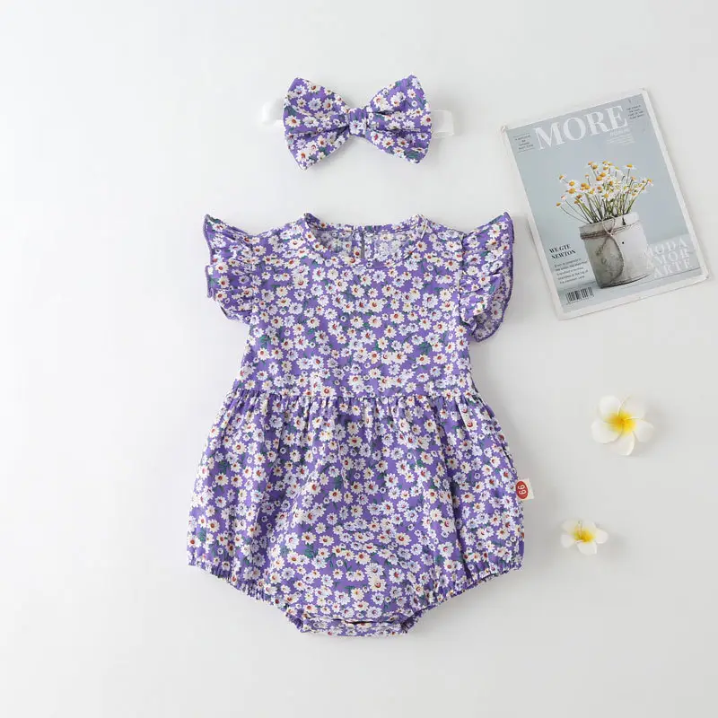 Newborn Floral 2-Piece Suit Pants Set for Girls - Image 2