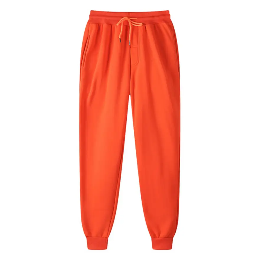 Men's Fleece Sweatpants Solid Beige 2024 - Image 16