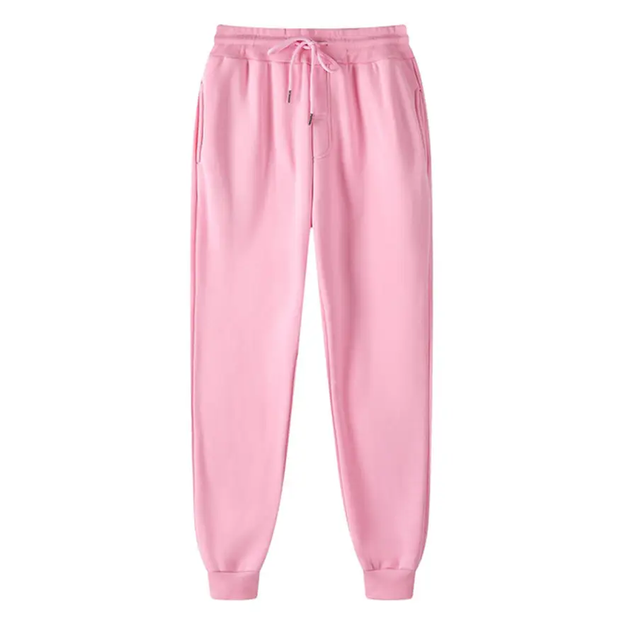 Men's Fleece Sweatpants Solid Beige 2024 - Image 17