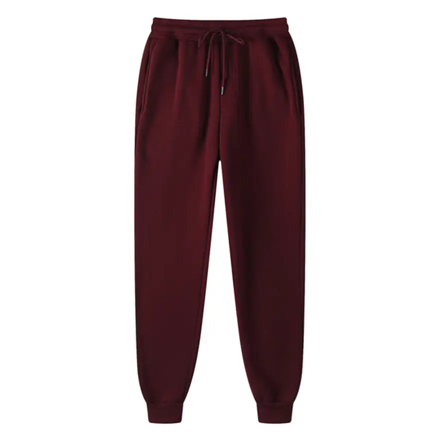 Men's Fleece Sweatpants Solid Beige 2024 - Image 11