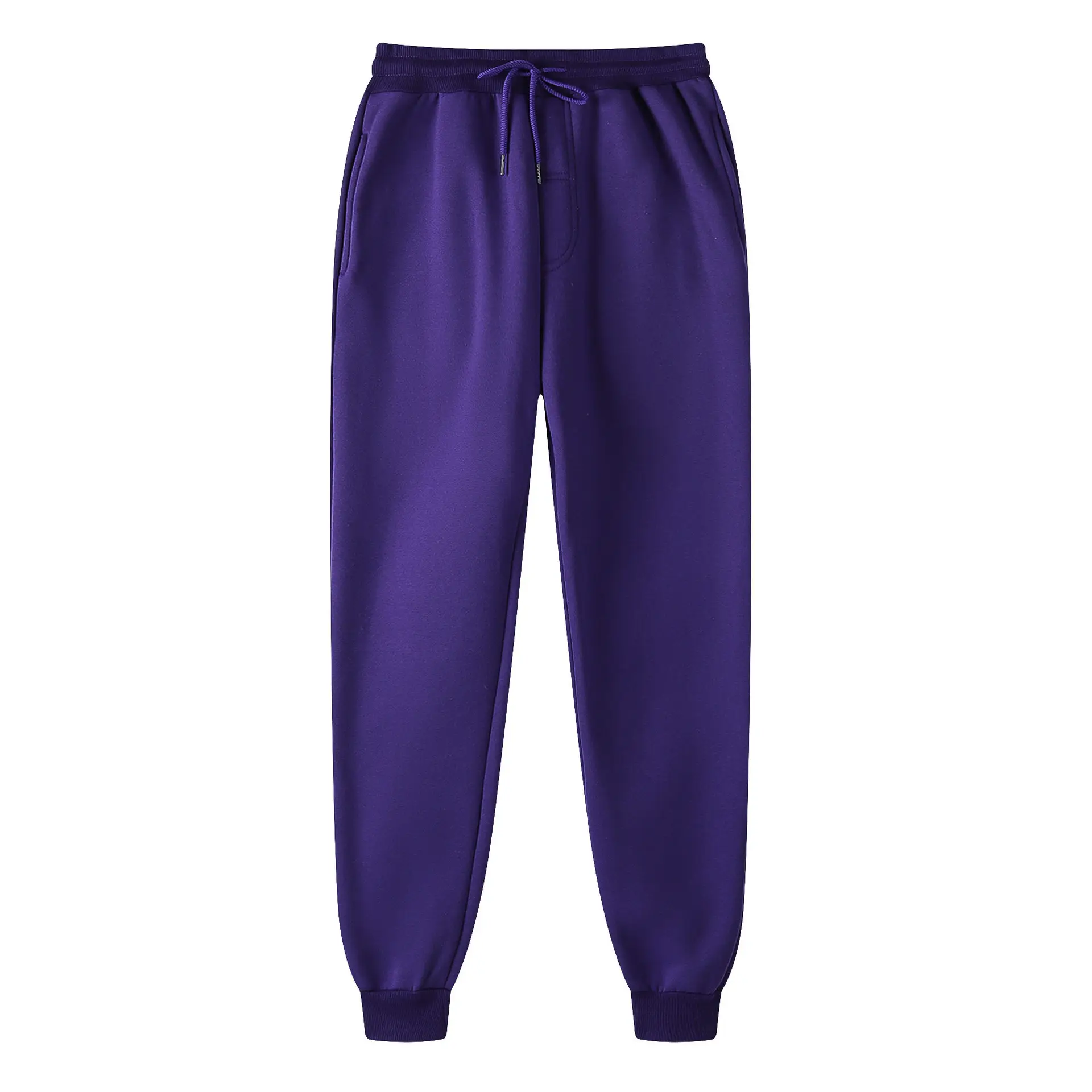 Men's Fleece Sweatpants Solid Beige 2024 - Image 12