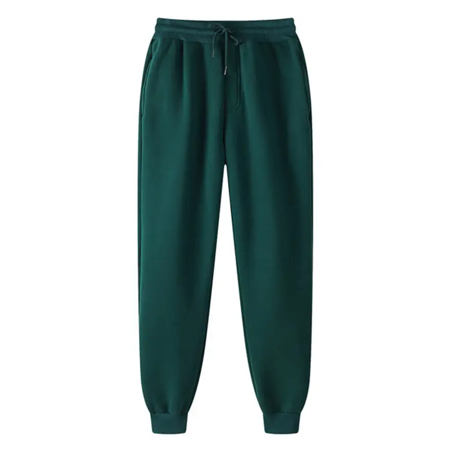 Men's Fleece Sweatpants Solid Beige 2024 - Image 5