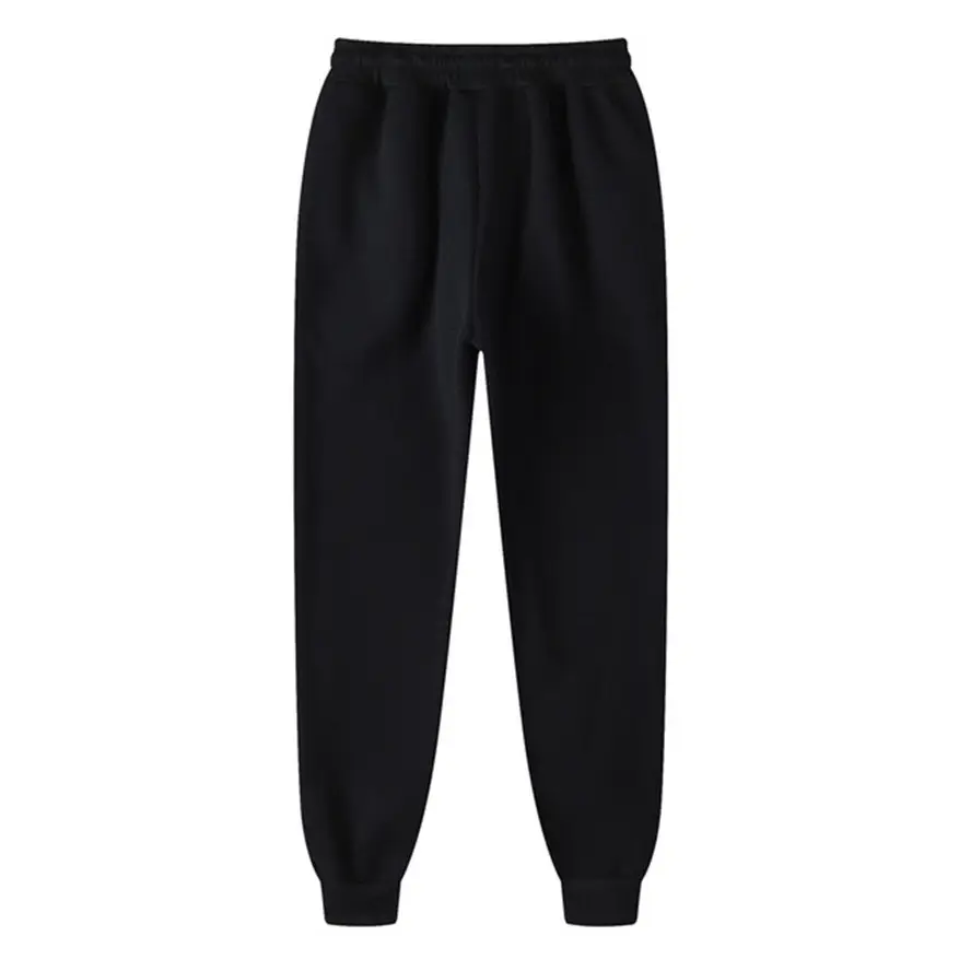 Men's Fleece Sweatpants Solid Beige 2024 - Image 6