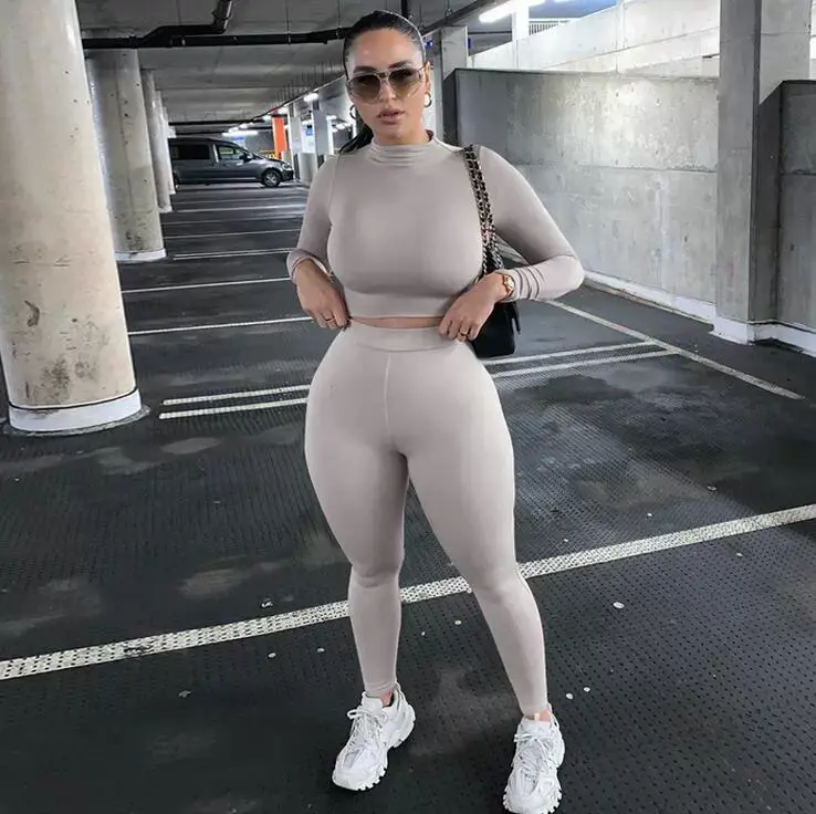 Women Red Long Sleeve 2-Piece Sports Suit 2021 — feature 13