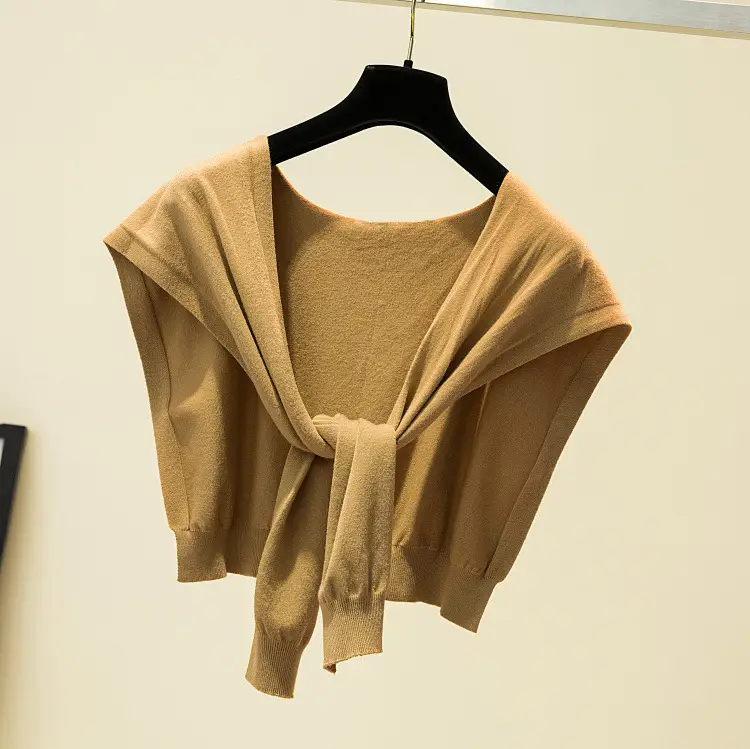 Korean Knot Knitted Women's Shawl Jacket Autumn — feature 38